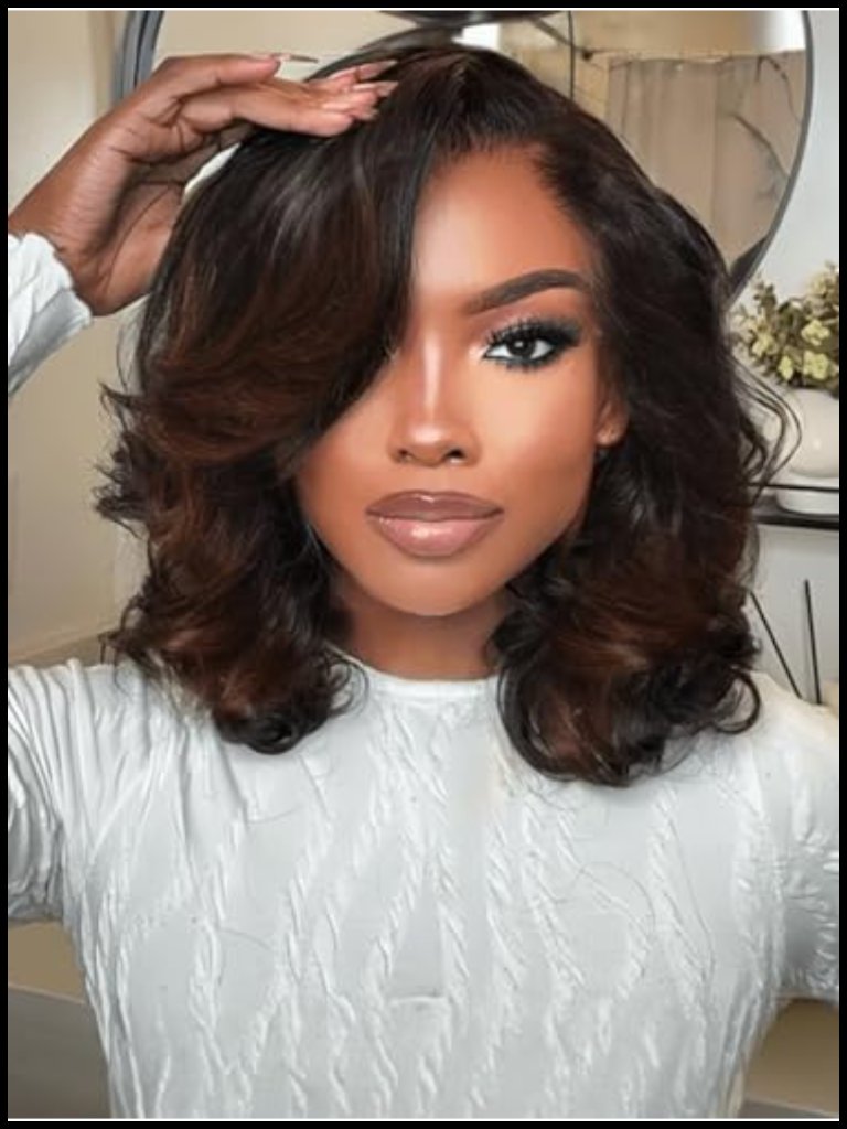 12-Inch Lace Front Wavy Human Hair Bob Wig, Pre-Plucked, Pre-Cut, Bleached